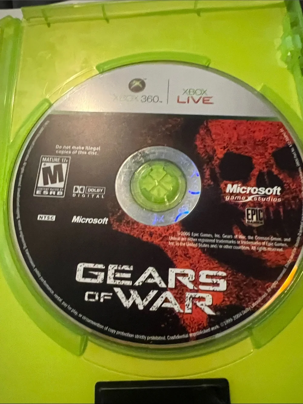 Microsoft Xbox 360 Gears of War Game Case - Black & Orange Artwork